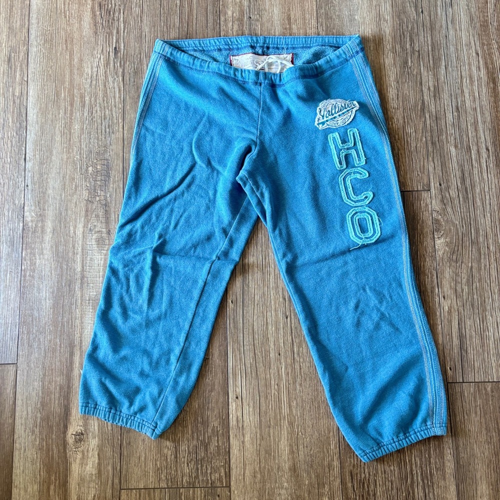 Hollister Co Y2K Sweatpants Bundle Blue HCO Logo Cream Cropped Loungewear Medium - Picture 4 of 12